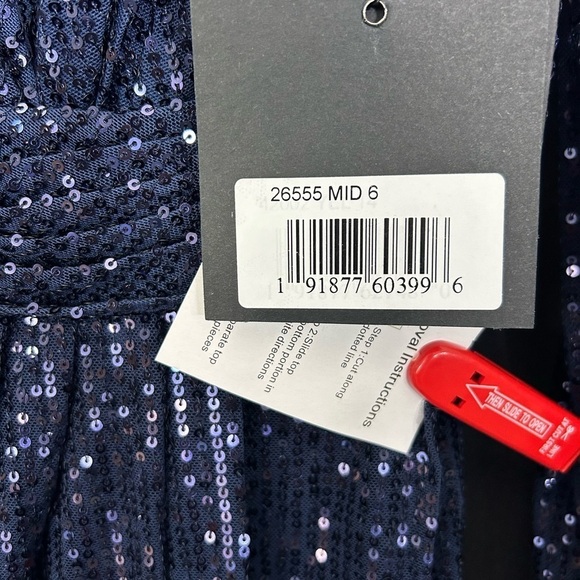 NWT Mac Duggal Navy Sequin Dress - Picture 6 of 11